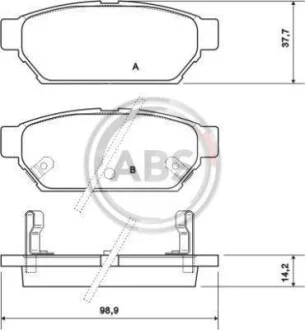 Тормозные колодки дисковые, комплект A.B.S. 36864