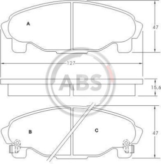 Тормозные колодки дисковые, комплект A.B.S. 36869