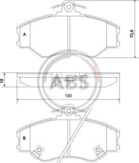 Тормозные колодки дисковые, комплект A.B.S. 36871