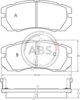 Тормозные колодки дисковые, комплект A.B.S. 36878