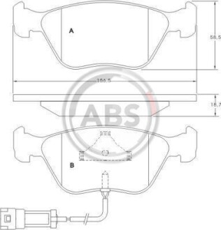 Тормозные колодки дисковые, комплект A.B.S. 36880