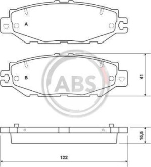 Тормозные колодки дисковые, комплект A.B.S. 36922