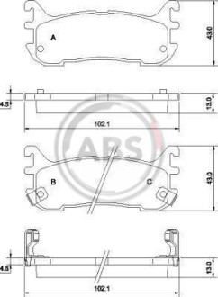 Тормозные колодки дисковые, комплект A.B.S. 36927