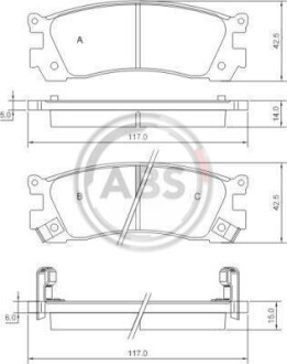 Тормозные колодки дисковые, комплект A.B.S. 36930