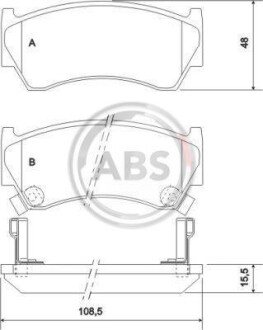 Тормозные колодки дисковые, комплект A.B.S. 36955