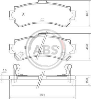 Тормозные колодки дисковые, комплект A.B.S. 36956