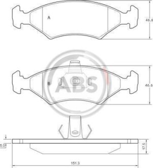 Тормозные колодки дисковые, комплект A.B.S. 36997