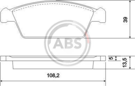 Тормозные колодки дисковые, комплект A.B.S. 37002