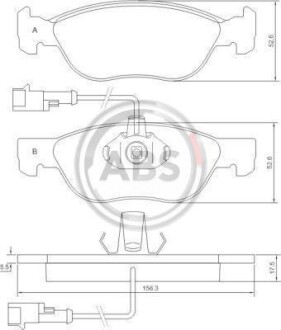 Тормозные колодки дисковые, комплект A.B.S. 37013