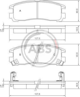 Тормозные колодки дисковые, комплект A.B.S. 37014