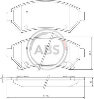 Тормозные колодки дисковые, комплект A.B.S. 37015