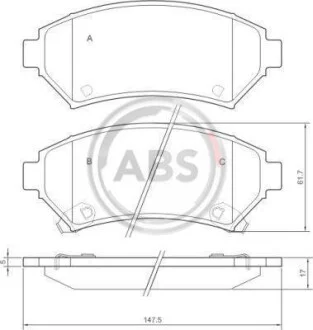 Тормозные колодки дисковые, комплект A.B.S. 37015
