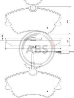 Тормозные колодки дисковые, комплект A.B.S. 37019