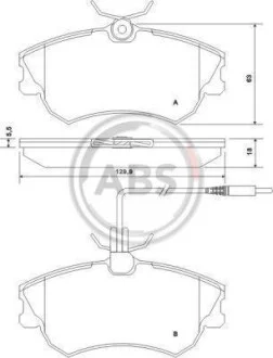 Тормозные колодки дисковые, комплект A.B.S. 37019