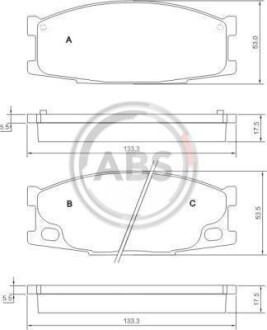 Тормозные колодки дисковые, комплект A.B.S. 37026