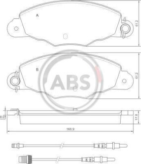 Тормозные колодки дисковые, комплект A.B.S. 37039