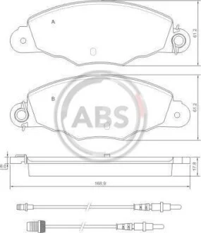 Тормозные колодки дисковые, комплект A.B.S. 37039
