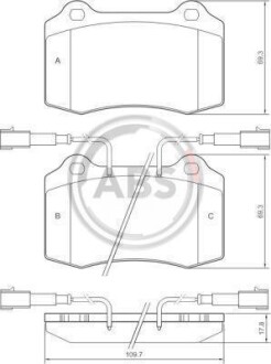 Тормозные колодки дисковые, комплект A.B.S. 37041