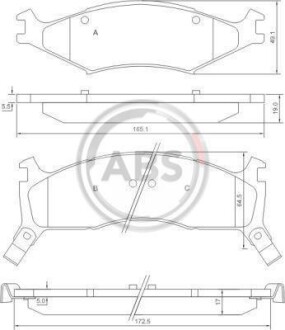 Тормозные колодки дисковые, комплект A.B.S. 37043