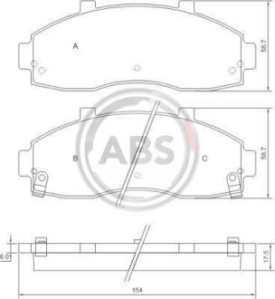 Тормозные колодки дисковые, комплект A.B.S. 37044