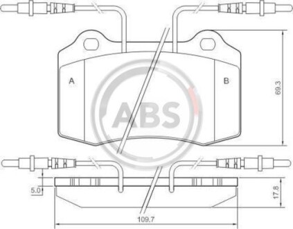 Тормозные колодки дисковые, комплект A.B.S. 37049