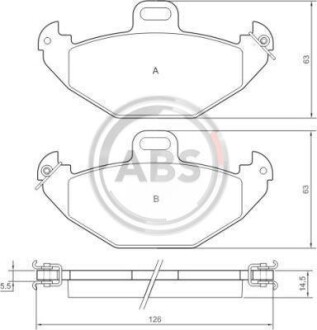 Тормозные колодки дисковые, комплект A.B.S. 37051