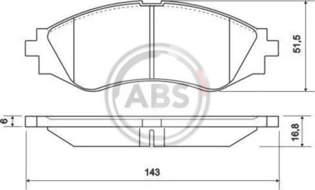 Тормозные колодки дисковые, комплект A.B.S. 37055