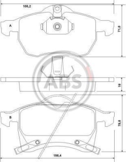 Тормозные колодки дисковые, комплект A.B.S. 37076