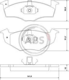Тормозные колодки дисковые, комплект A.B.S. 37092