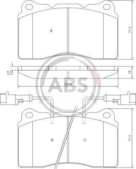 Тормозные колодки дисковые, комплект A.B.S. 37106