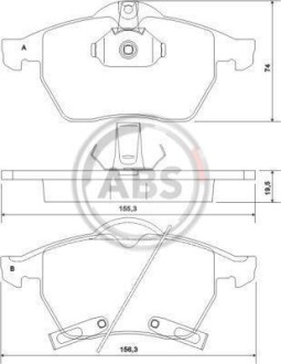 Тормозные колодки дисковые, комплект A.B.S. 37116