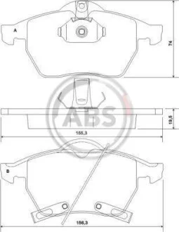 Тормозные колодки дисковые, комплект A.B.S. 37116