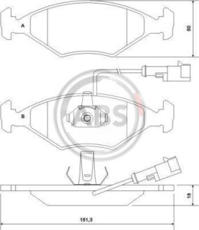 Тормозные колодки дисковые, комплект A.B.S. 37121