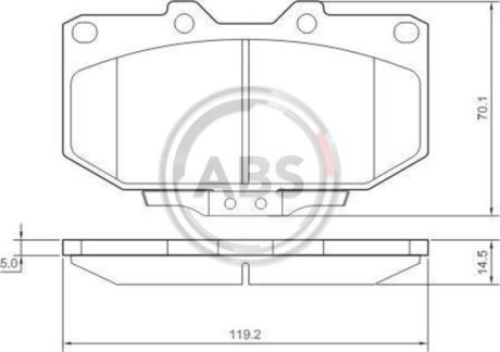 Тормозные колодки дисковые, комплект A.B.S. 37128