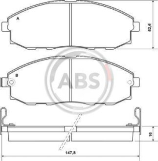 Тормозные колодки дисковые, комплект A.B.S. 37130