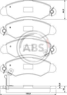 Тормозные колодки дисковые, комплект A.B.S. 37140