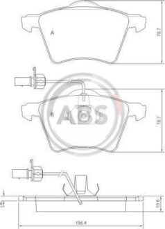 Тормозные колодки дисковые, комплект A.B.S. 37141
