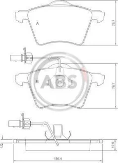Тормозные колодки дисковые, комплект A.B.S. 37141
