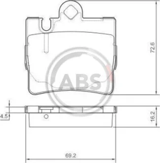 Тормозные колодки дисковые, комплект A.B.S. 37150