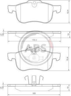 Тормозные колодки дисковые, комплект A.B.S. 37151