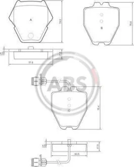 Тормозные колодки дисковые, комплект A.B.S. 37162