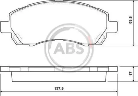 Тормозные колодки дисковые, комплект A.B.S. 37163