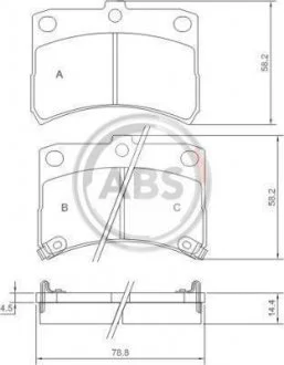Колодки тормозные передние дисковые A.B.S. 37168