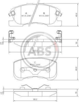 Тормозные колодки дисковые, комплект A.B.S. 37169