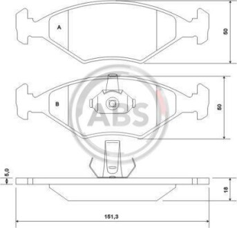 Тормозные колодки дисковые, комплект A.B.S. 37170