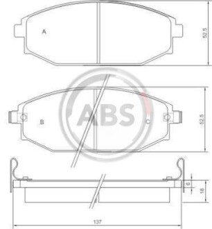 Тормозные колодки дисковые, комплект A.B.S. 37173