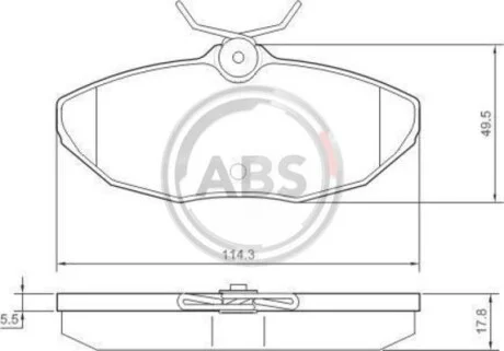 Тормозные колодки дисковые, комплект A.B.S. 37178