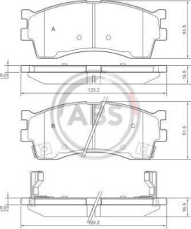 Тормозные колодки дисковые, комплект A.B.S. 37180