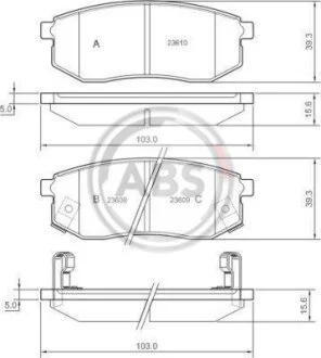 Тормозные колодки дисковые, комплект A.B.S. 37182