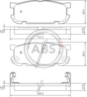 Тормозные колодки дисковые, комплект A.B.S. 37190